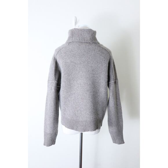 Brochu Walker Size S Carnaby Turtleneck Sweater Seam Double Knit Pullover Taupe - Picture 12 of 14